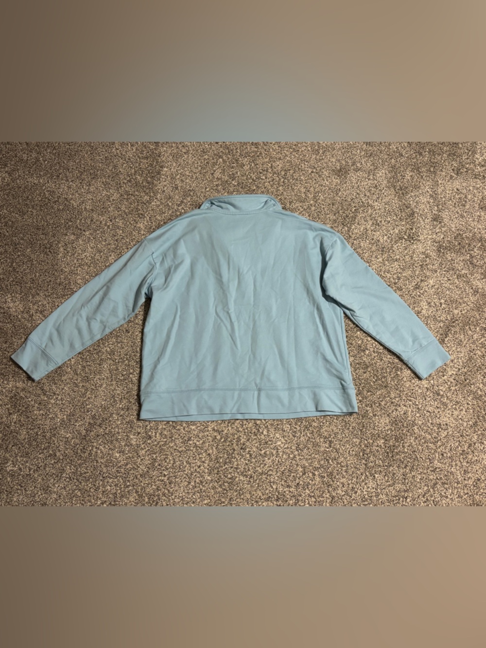 Time and Tru Light Blue Half-Zip Polo Sweatshirt - Picture 6 of 7